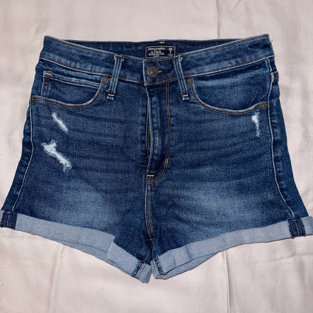 Abercrombie & Fitch Dark Blue Denim Jean Shorts